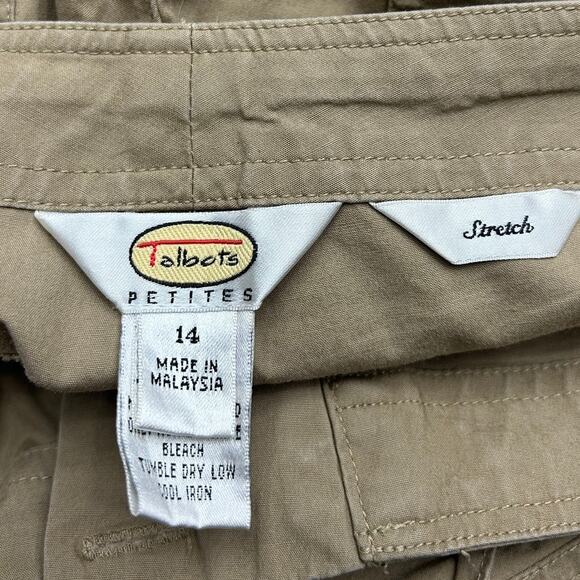 Talbots Womens Pants Brown High Rise Petite Wide Straight Leg Stretch 14P - Picture 5 of 12